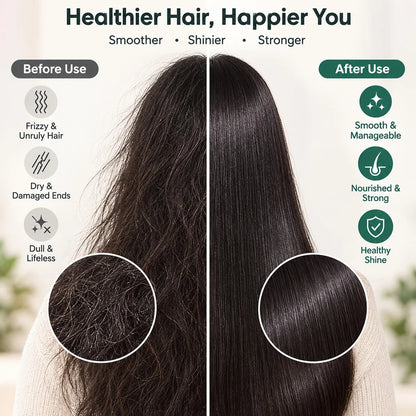 2-in-1 Ceramic Hair Straightening Brush for Women(1 Year Warranty)
